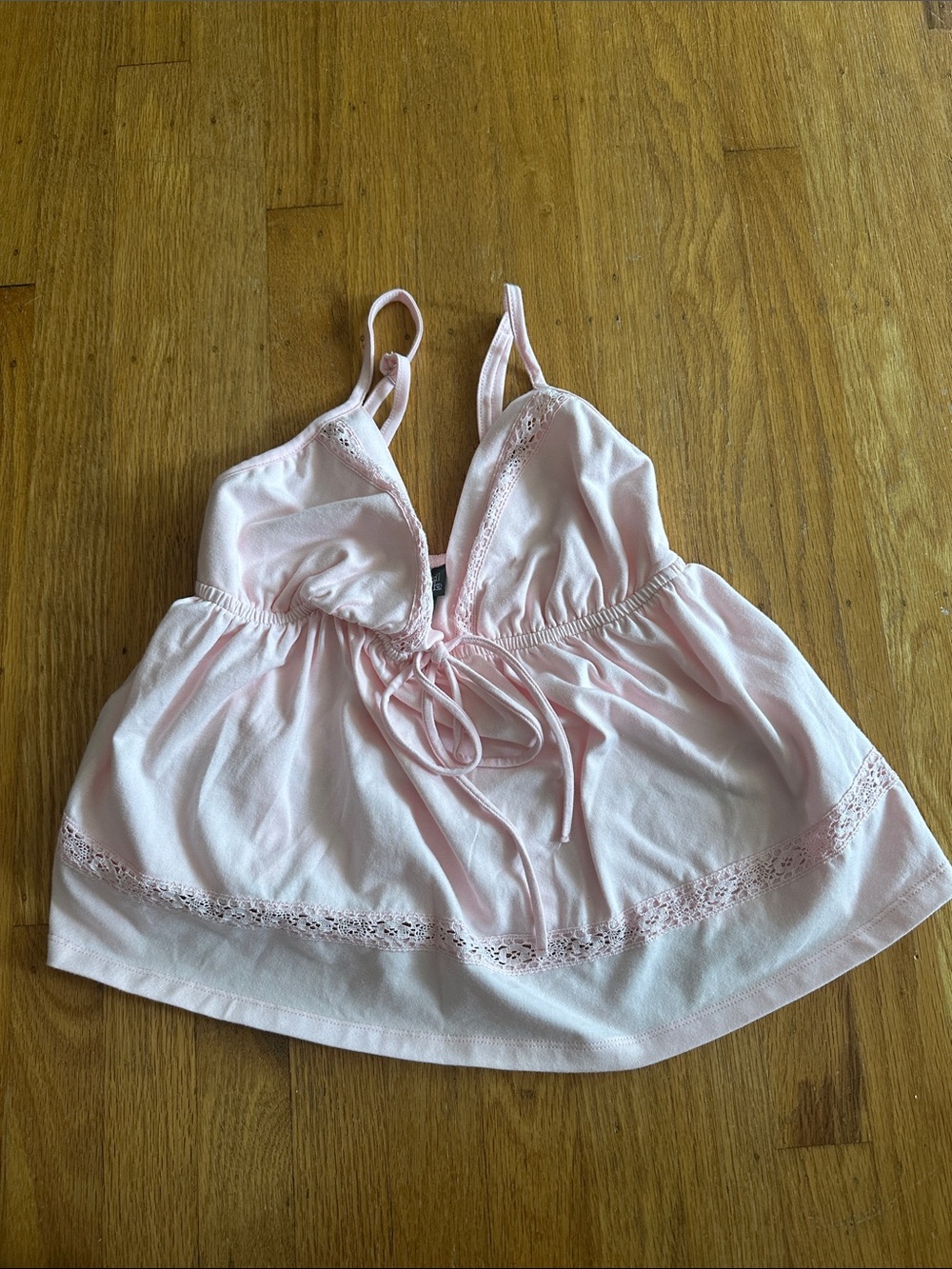 wild fable Light Pink Lace-Trim Cami Top